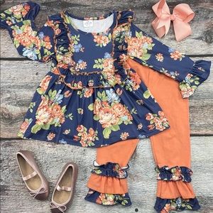 Baby girl boutique outfit shirt and pants leggings